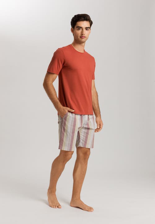 Hanro Night And Day Drawstring Cotton And Linen Shorts In Multi