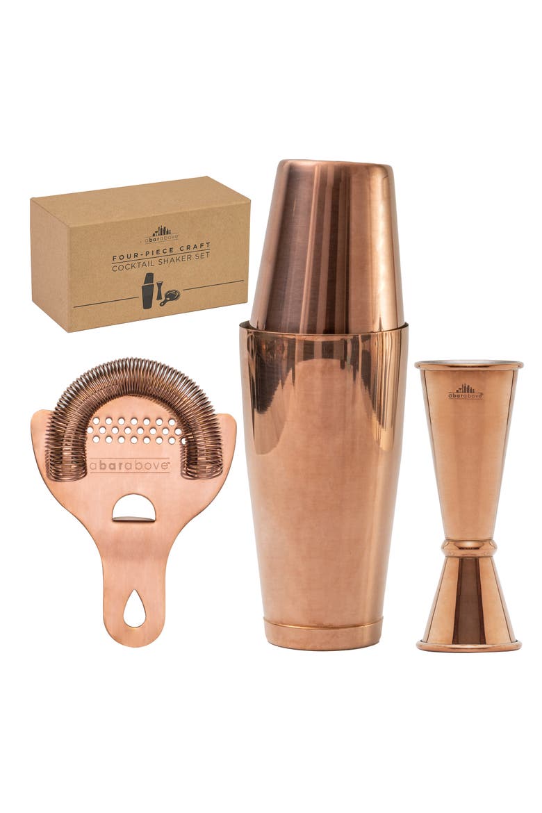4-Piece Craft Bar Set, Antique Copper, Main, color, Antique Copper