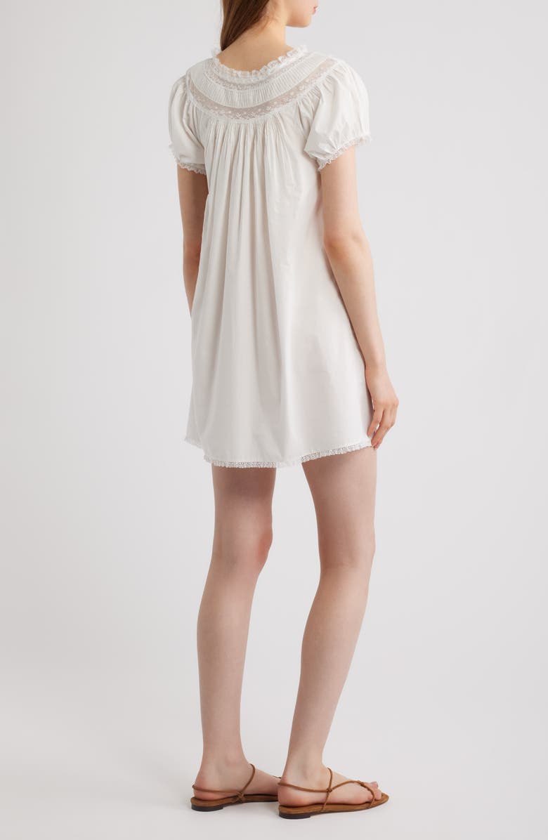 DÔEN Daphne Lace Detail Organic Cotton Minidress, Alternate, color, Salt