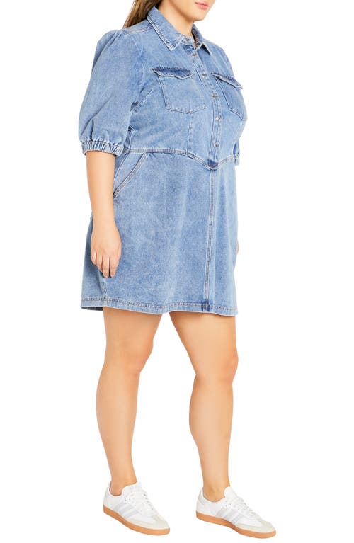 City Chic Remi Denim Minidress In Light Wash