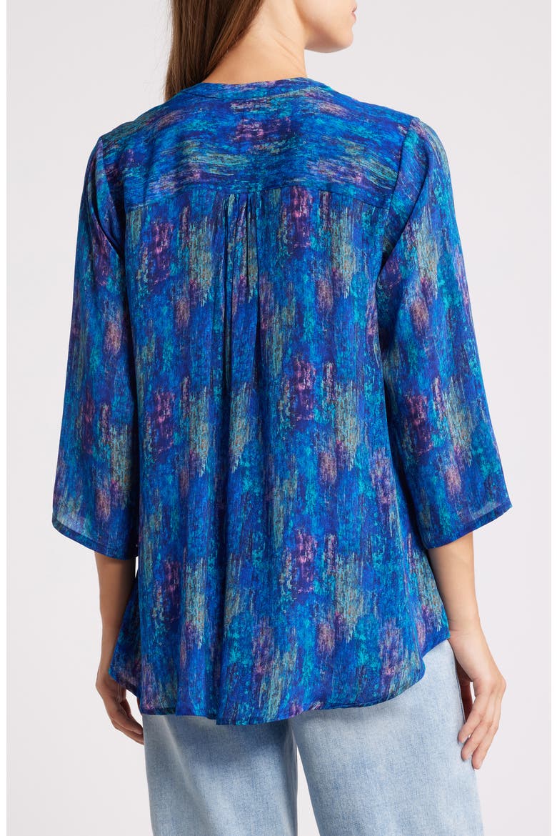 Tie Neck Top, Alternate, color, BLUE MULTI