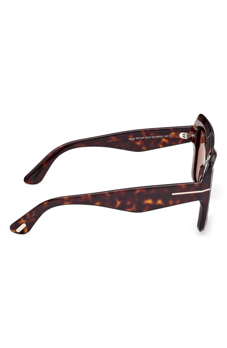 TOM FORD 52mm Square Sunglasses, Alternate, color, Dark Havana / Roviex