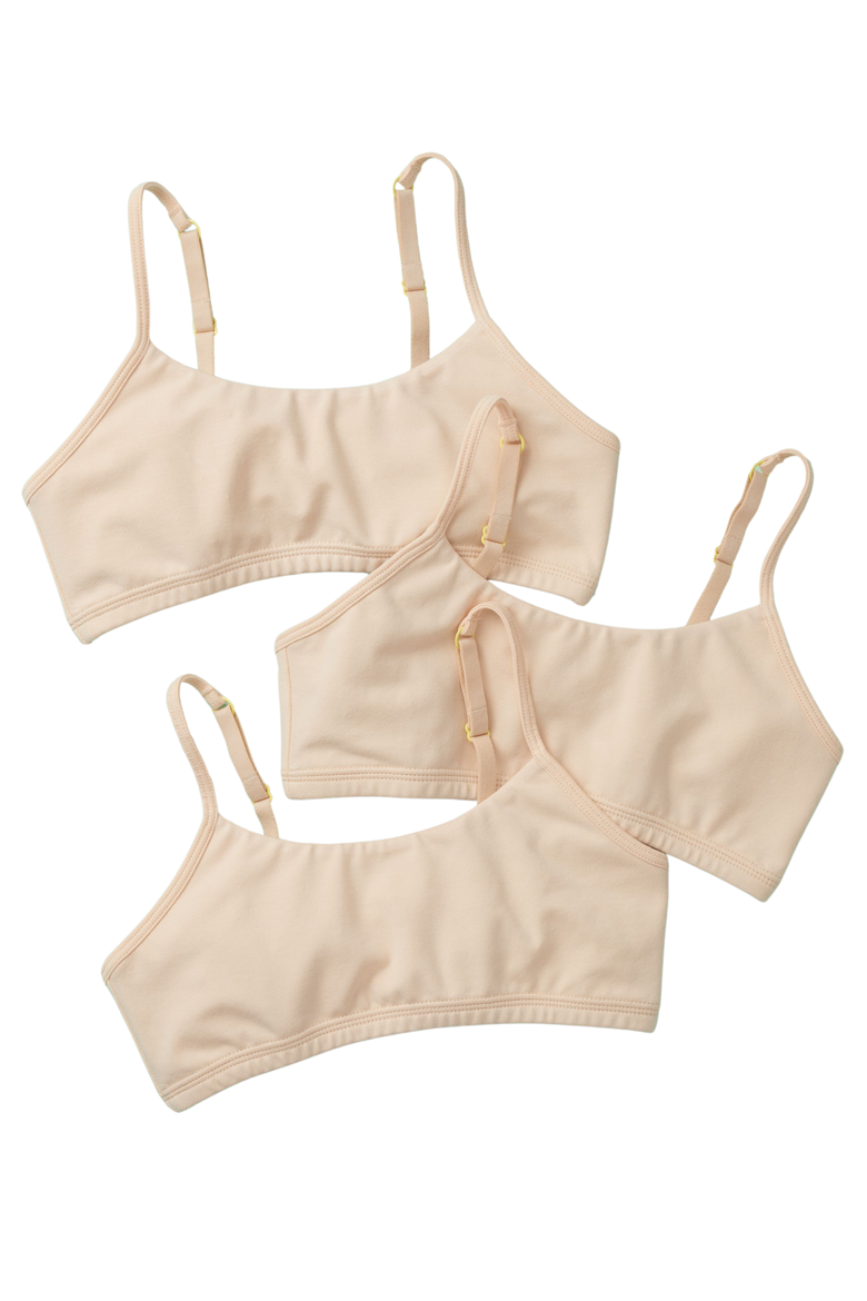 Ladybug Cotton Bra 3PK, Main, color, Beige