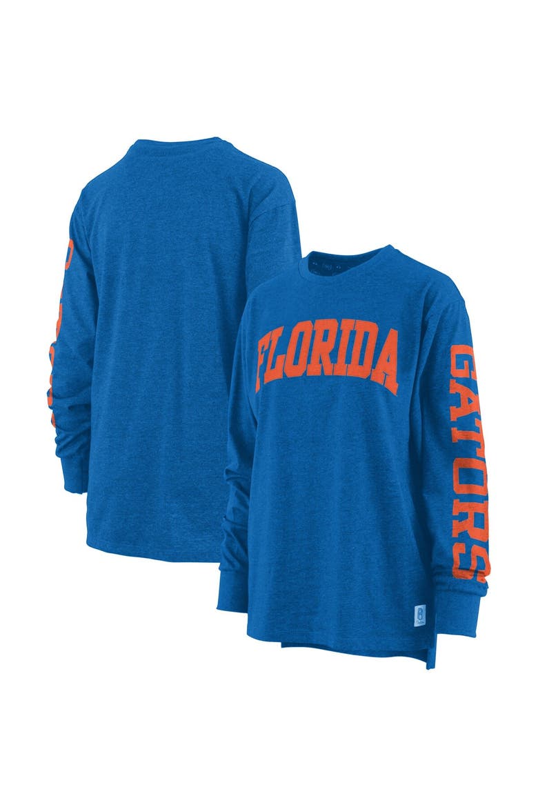 Women's Pressbox Royal Florida Gators Two-Hit Canyon Long Sleeve T-Shirt, Main, color, Royal