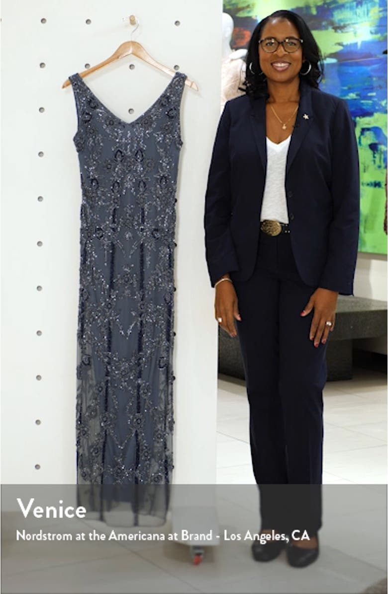 Beaded Mesh Gown, sales video thumbnail