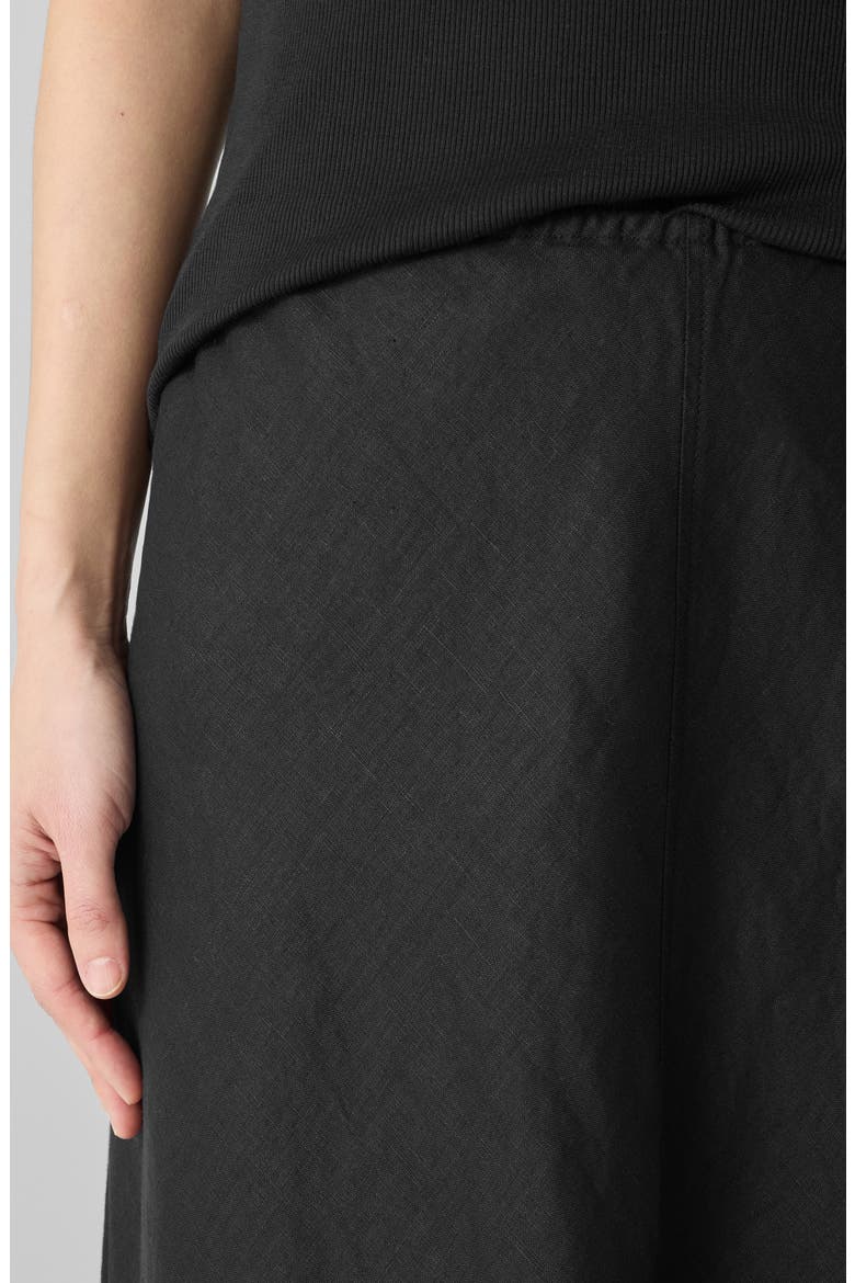 Bias Cut Organic Linen A-Line Skirt, Alternate, color, BLACK