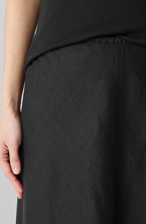 Eileen Fisher Bias Cut Organic Linen A-line Skirt In Black