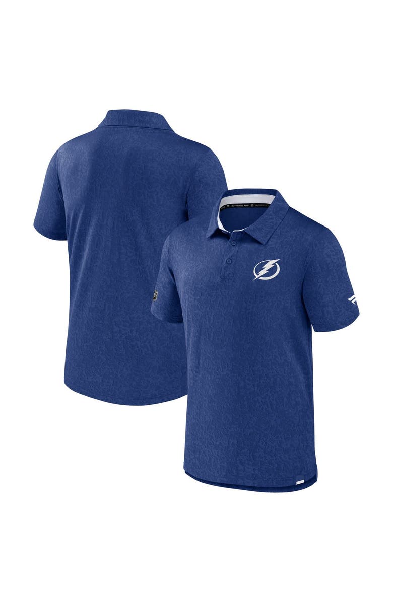 FANATICS Men's Fanatics Branded  Blue Tampa Bay Lightning Authentic Pro Jacquard Polo, Alternate, color, 