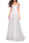Strapless Chiffon Dress with Criss Cross Bodice Detail