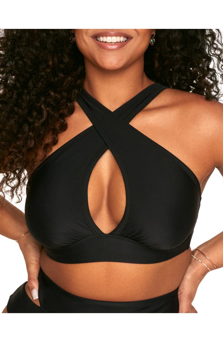 Adore Me Demi Swimwear Bra, Main, color, Black
