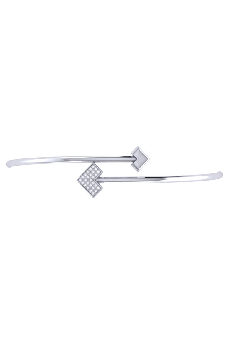 One Way Arrow Sterling Silver Diamond Bangle, Alternate, color, Silver
