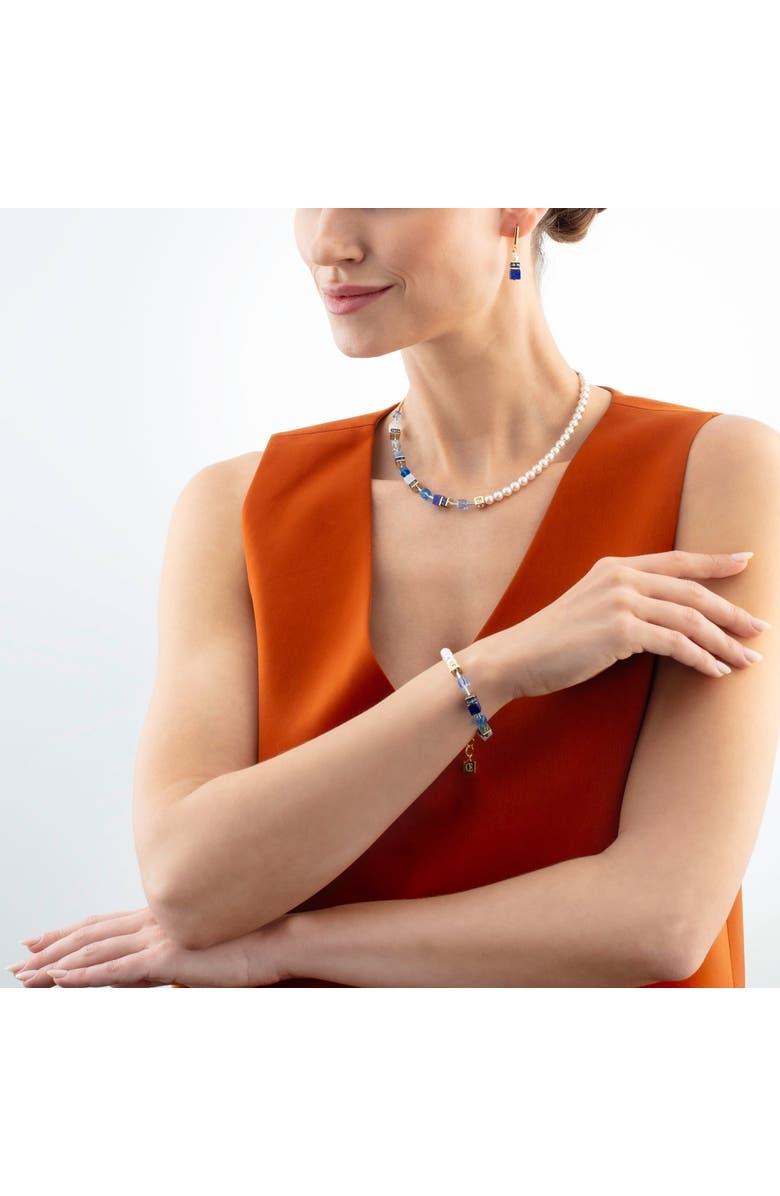 COEUR DE LION Geocube Precious Fusion Pearls Earrings, Alternate, color, Blue