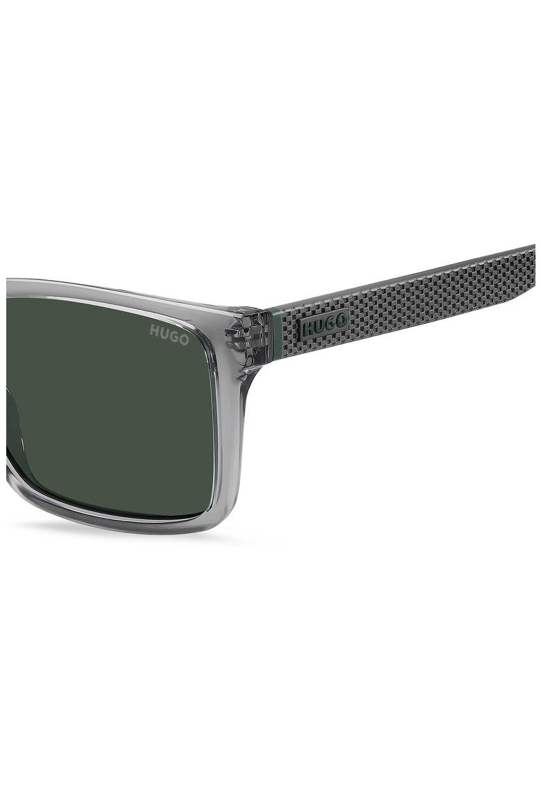 55mm Rectangular Sunglasses, Alternate, color, GREY/ GREEN