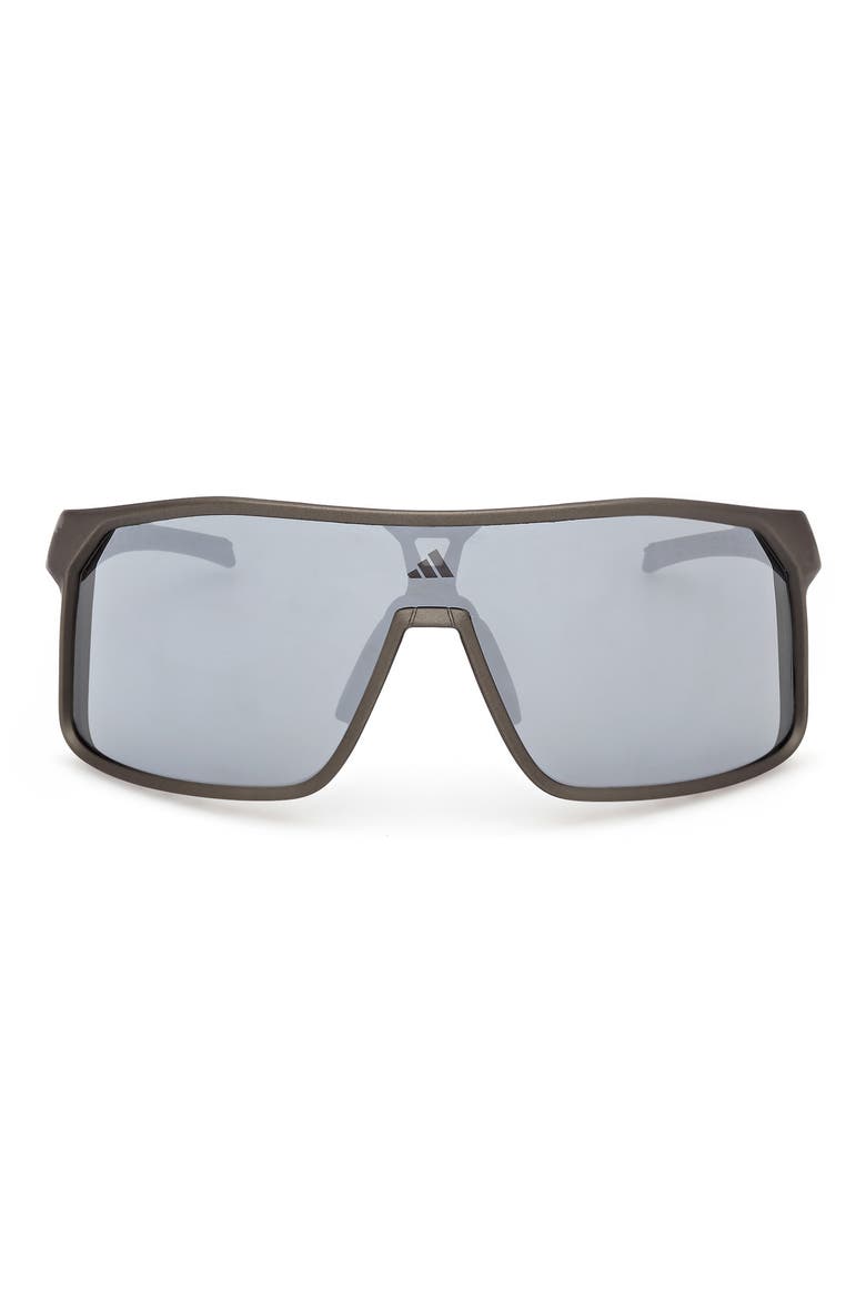 Mirrored Shield Sunglasses, Main, color, DARK GREEN / SMOKE MIRROR