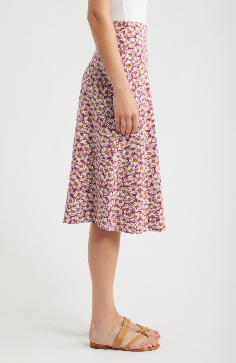 Seasalt Cornwall Floral Print Stretch Organic Cotton Skirt, Alternate, color, Painted Asters Dark Freesia