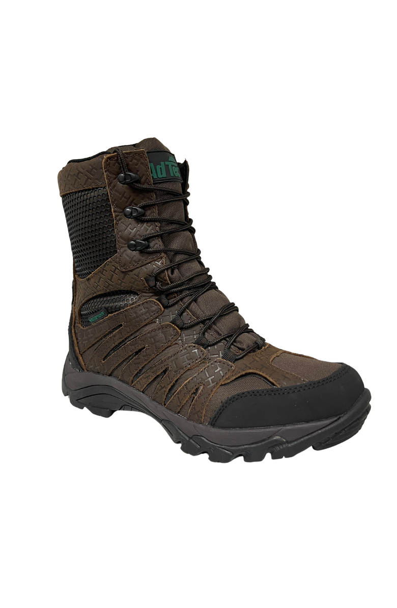 AdTec 8" Waterproof Side Zipper Hunting Boot, Main, color, Brown Camo