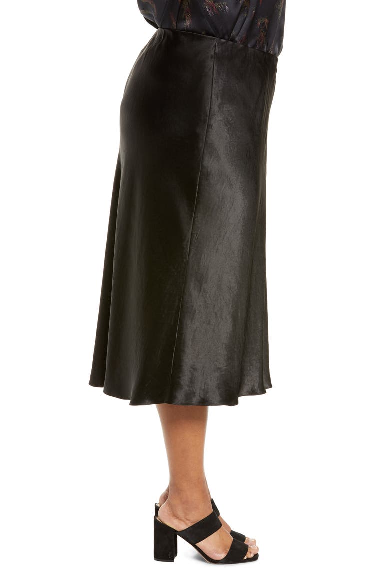 Satin Slip Skirt, Alternate, color, BLACK