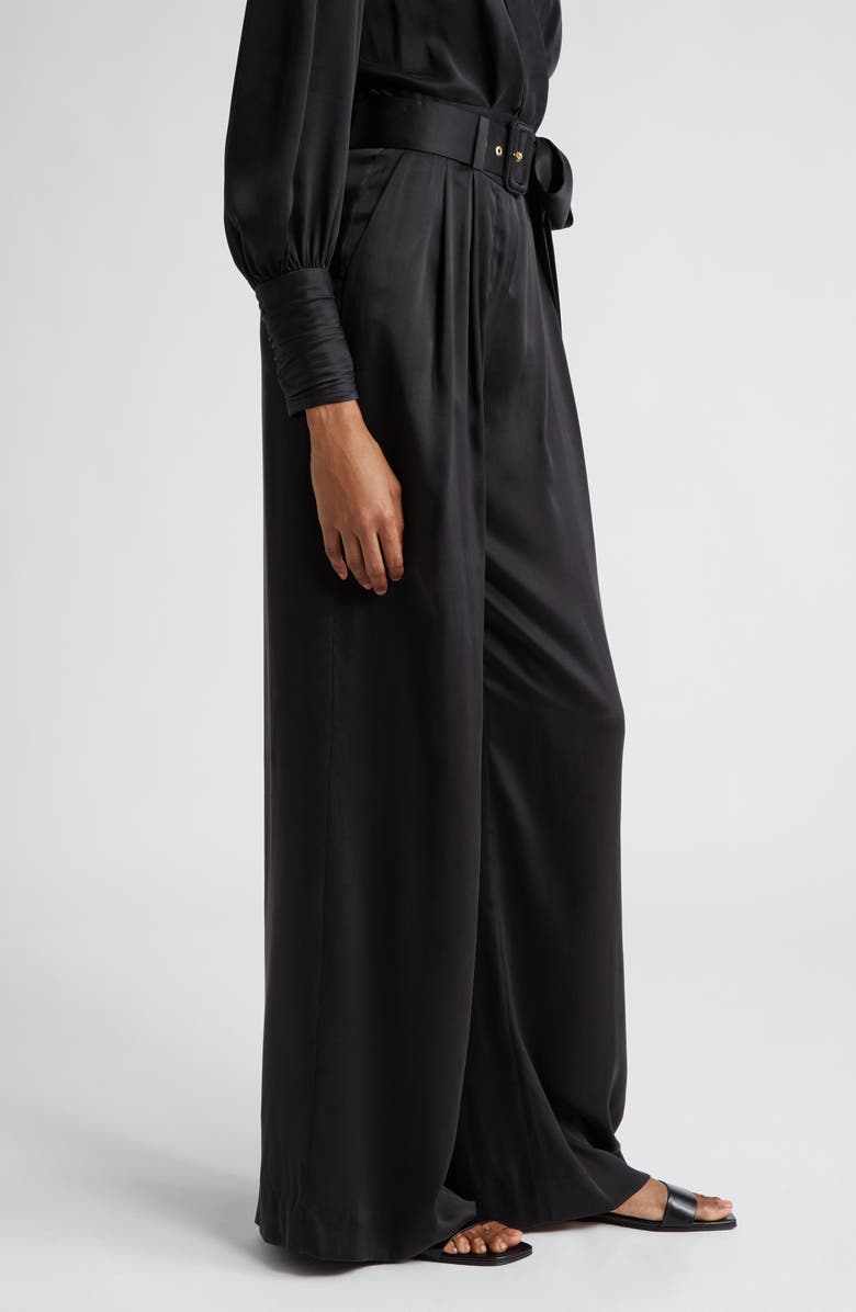 Zimmermann Belted Silk Wide Leg Pants, Alternate, color, 