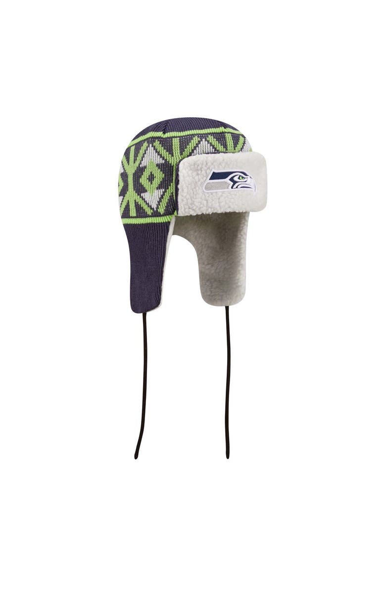 New Era Men's New Era College Navy Seattle Seahawks  Knit Trapper Hat, Alternate, color, 