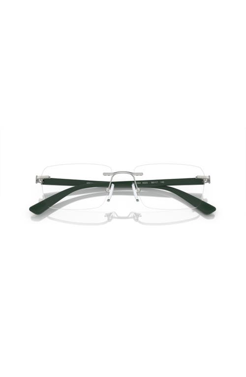 Armani Exchange 56mm Rectangle Optical Glasses In Silver