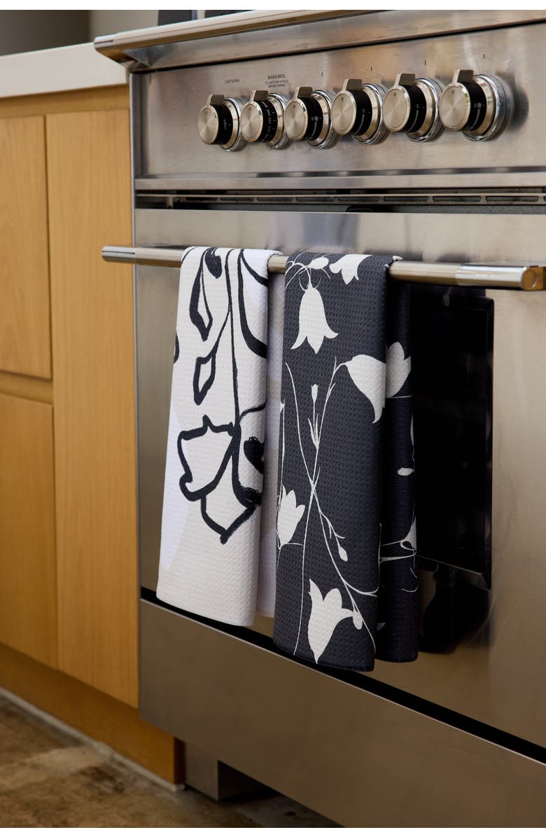 Geometry Kitchen Tea Towel Set, Alternate, color, Flora Flow