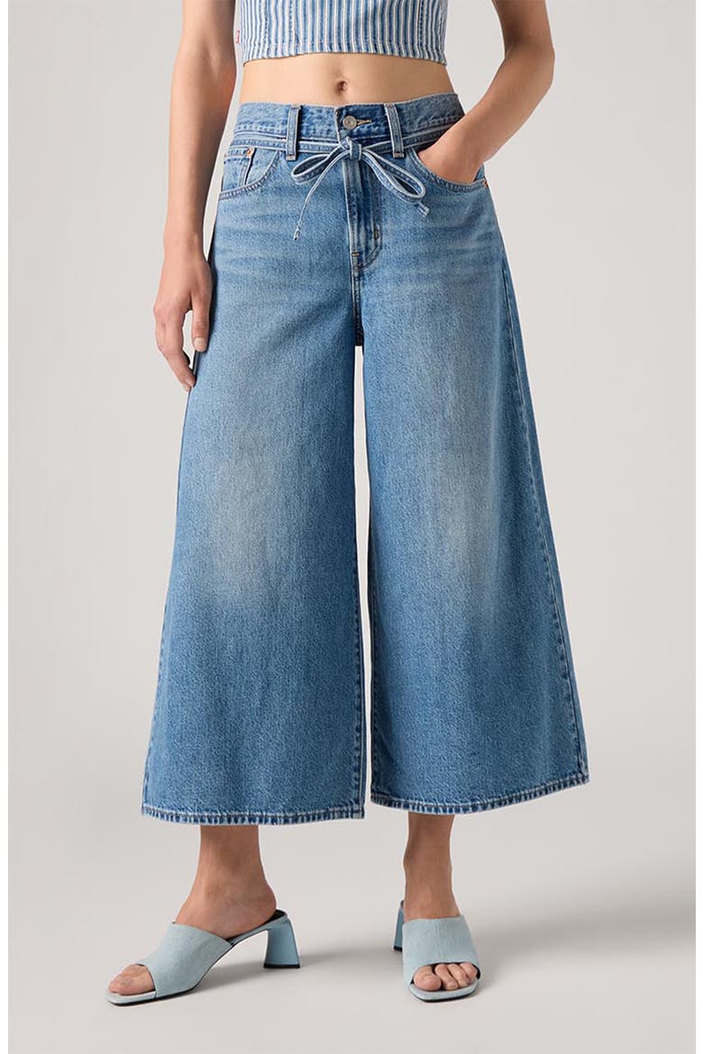 XL High Waist Wide Leg Culotte Jeans, Main, color, HOT AND COLD