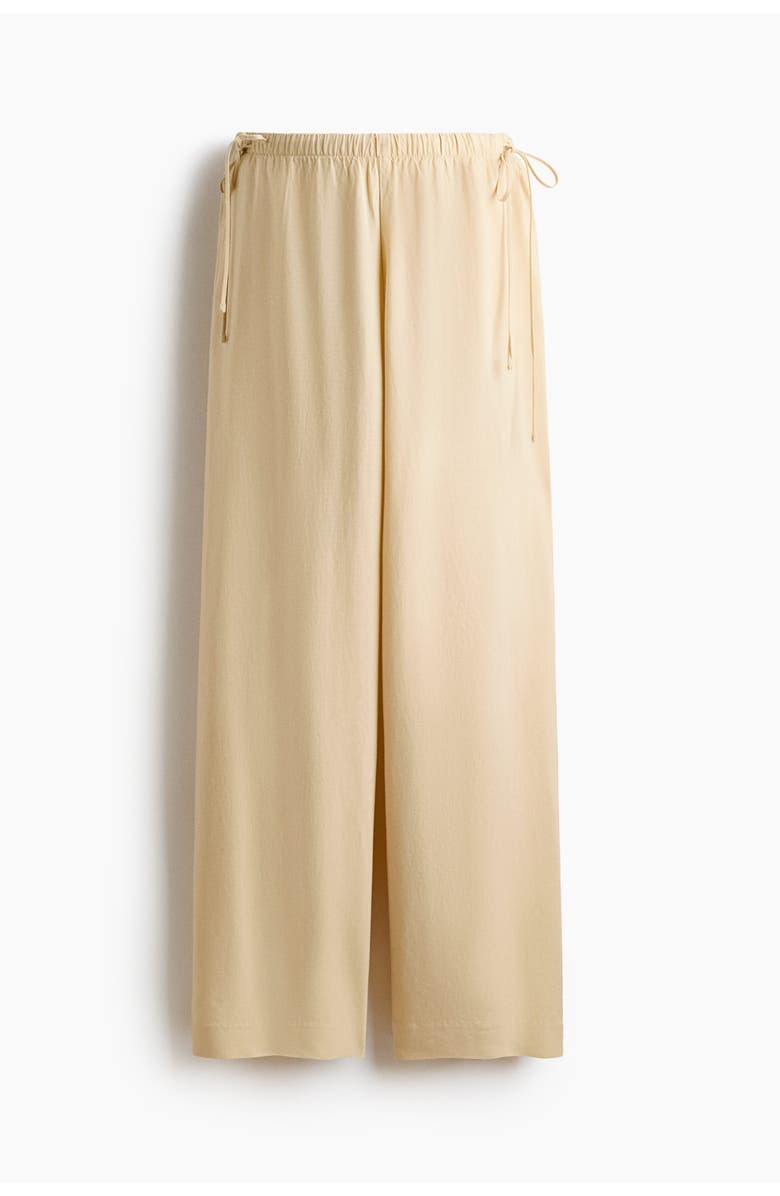 H&M Mama Linen-blend Drawstring Trousers, Main, color, Light Yellow