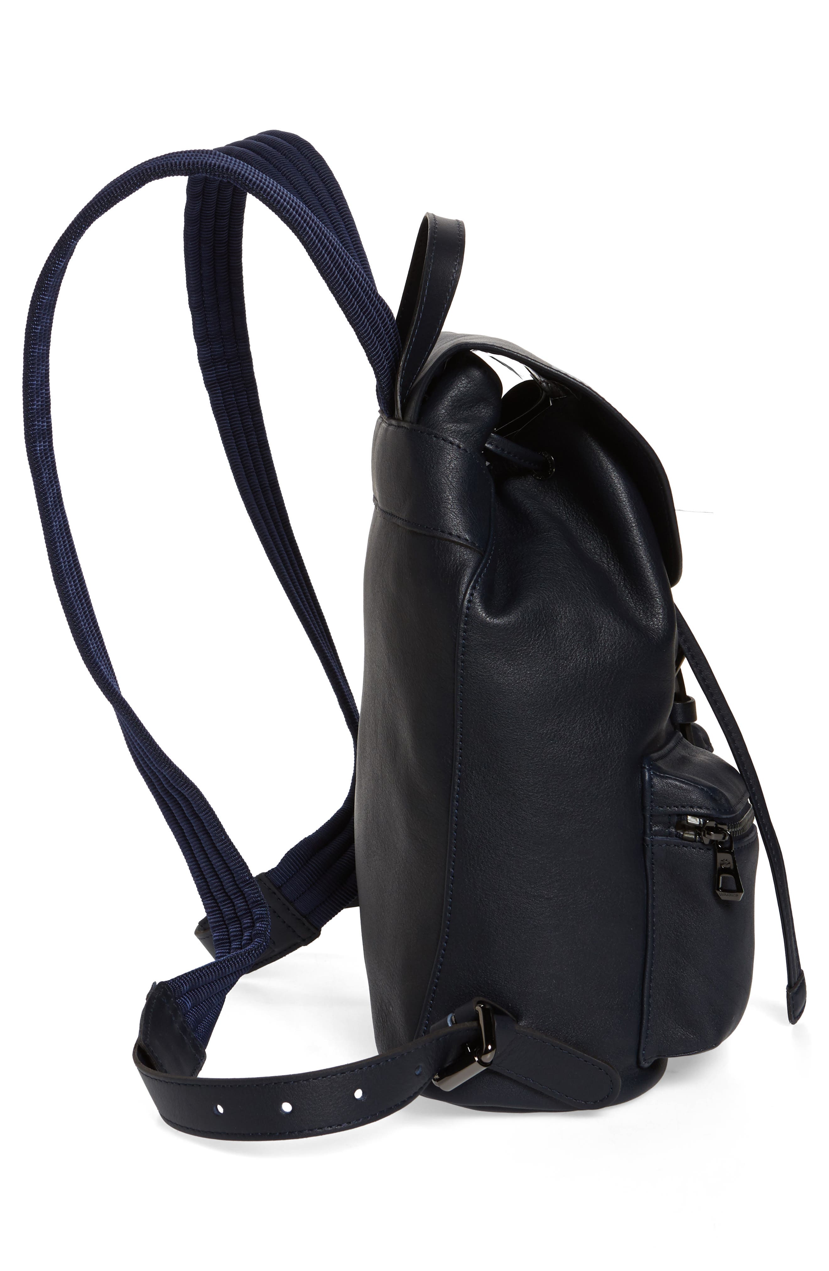 Longchamp Small 3D Leather Backpack, Alternate, color, Midnight Blue