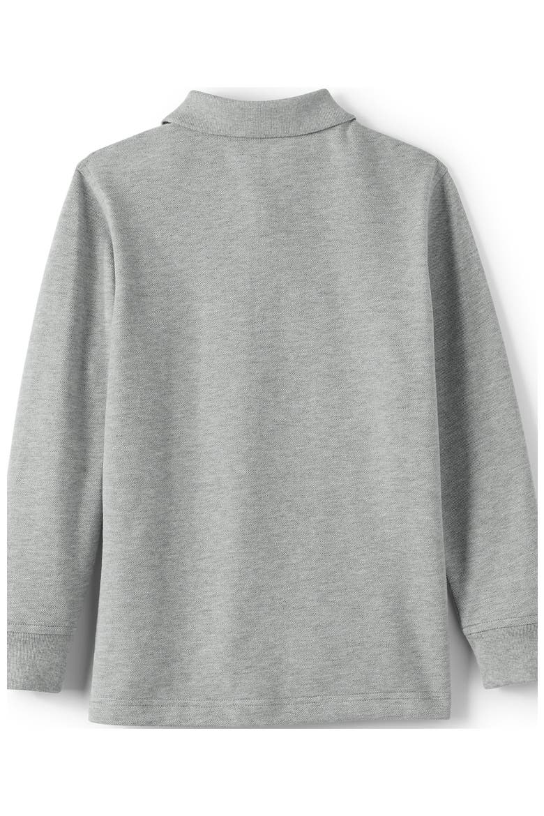 School Uniform Kids Long Sleeve Mesh Polo Shirt, Alternate, color, Gray Heather