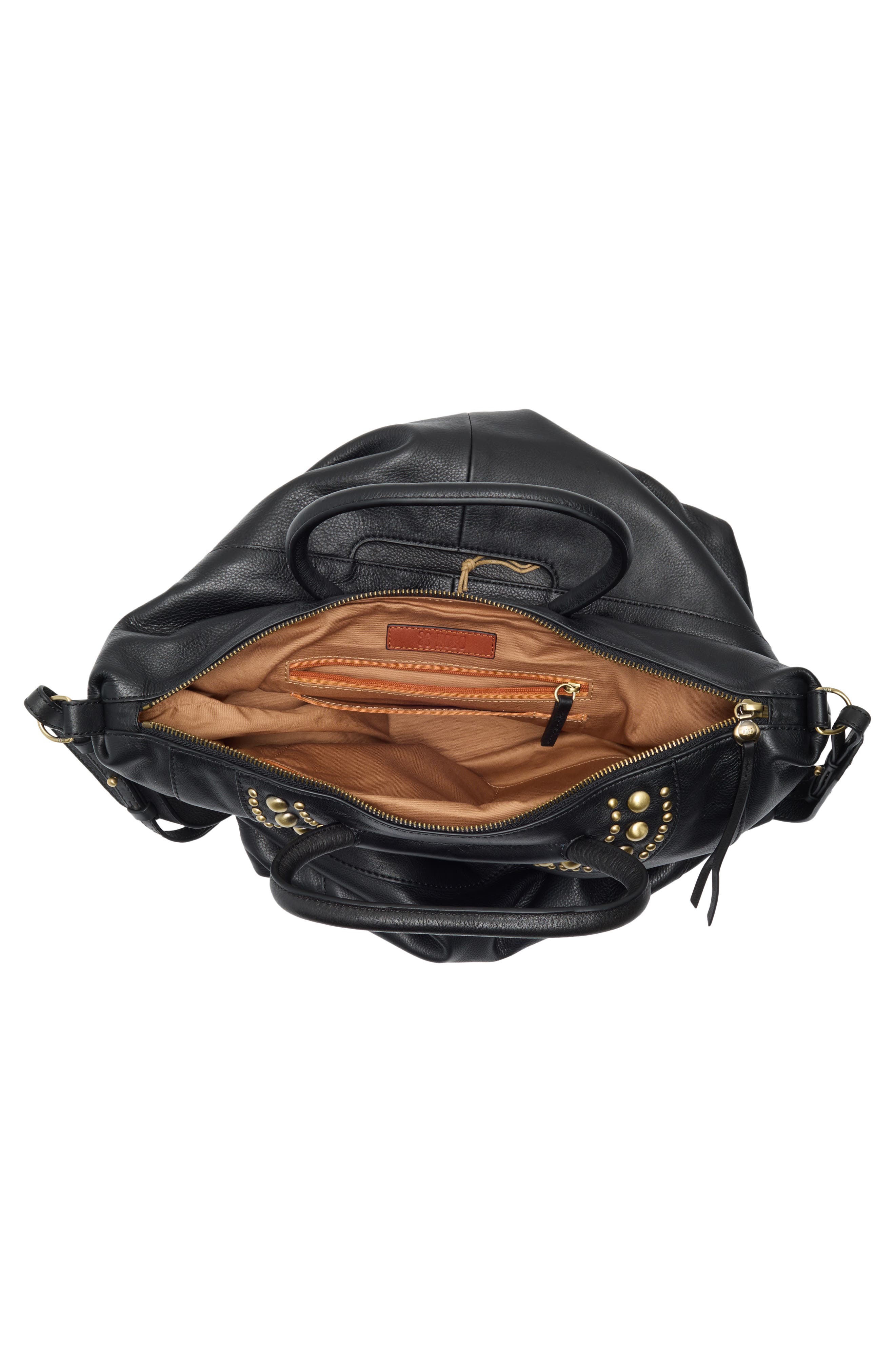 HOBO Maggie Studded Satchel Bag, Alternate, color, Black