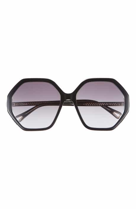 Chloé 58mm Geometric Oversize Sunglasses