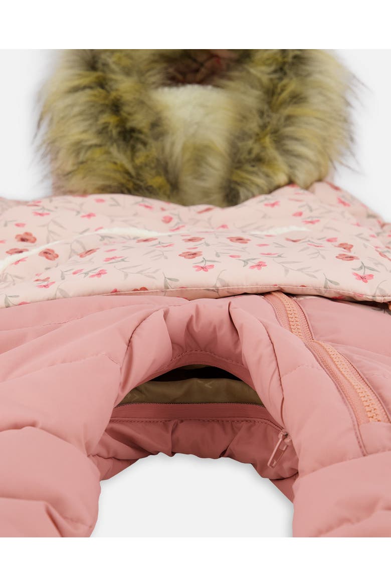 One-Piece Snug Snowsuit Designed for Car Seat, Alternate, color, Pink Mini Flowers
