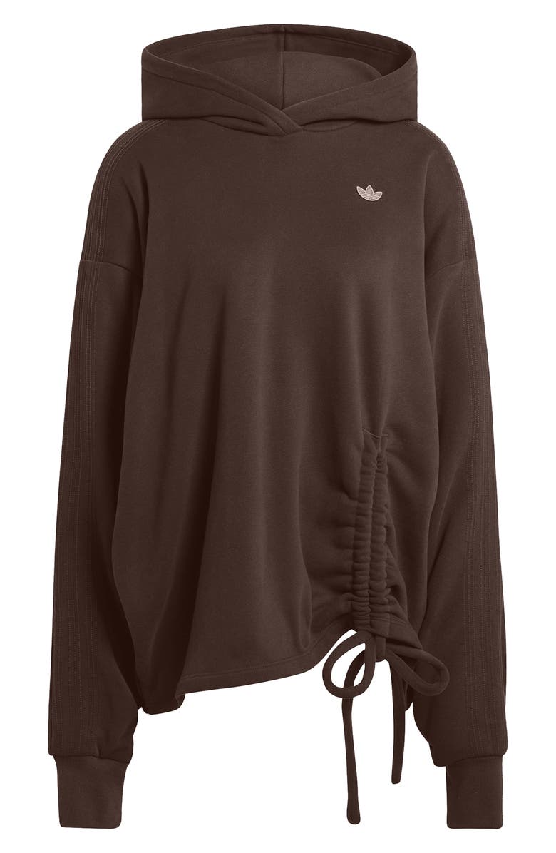 adidas Originals Oversize Ruched Cotton Blend Hoodie, Alternate, color, Aurora Coffee