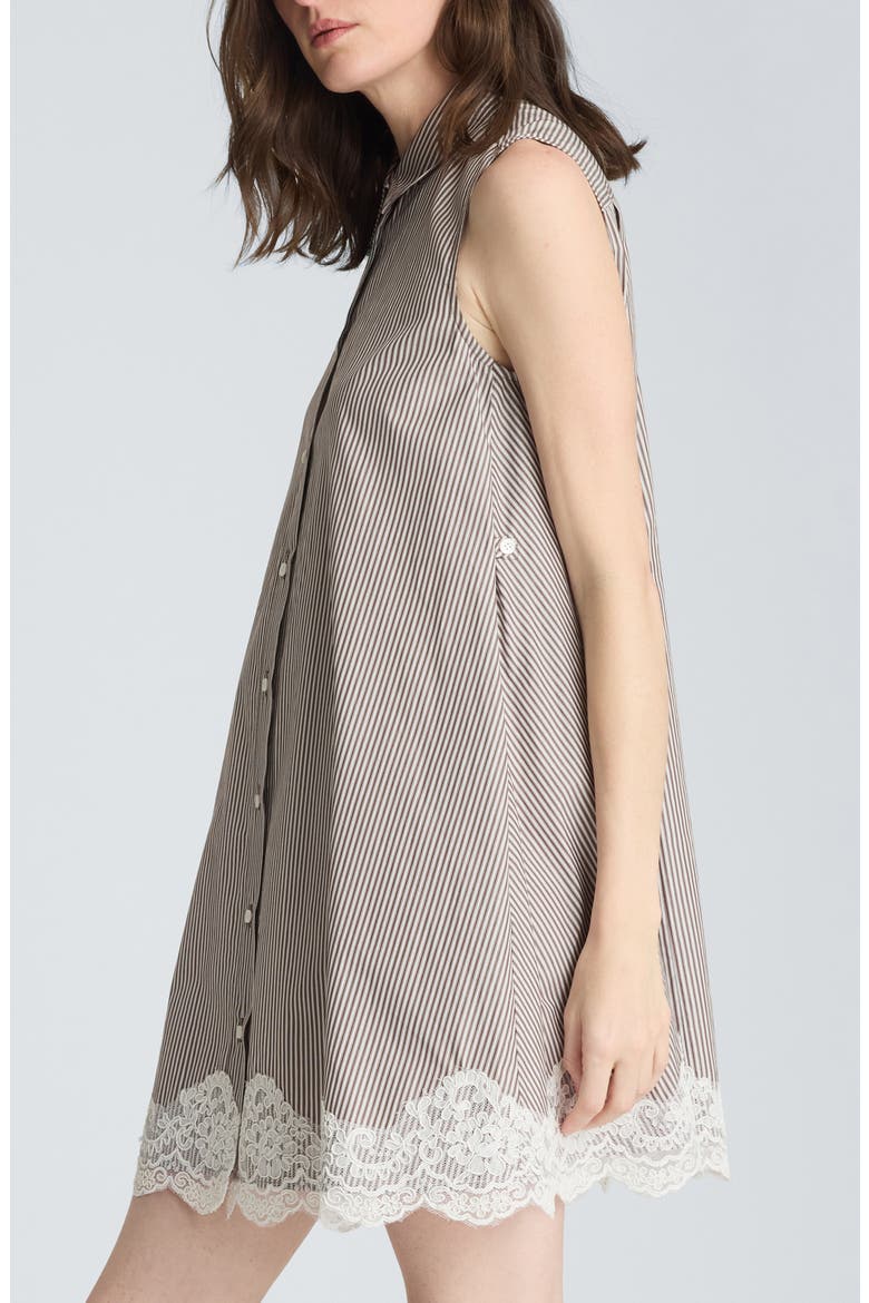Lace Sleeveless Swing Shirtdres, Alternate, color, BRUNETTE/ PURE WHITE