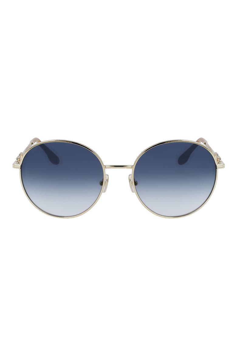 58mm Gradient Round Sunglasses, Main, color, GOLD/ BLUE