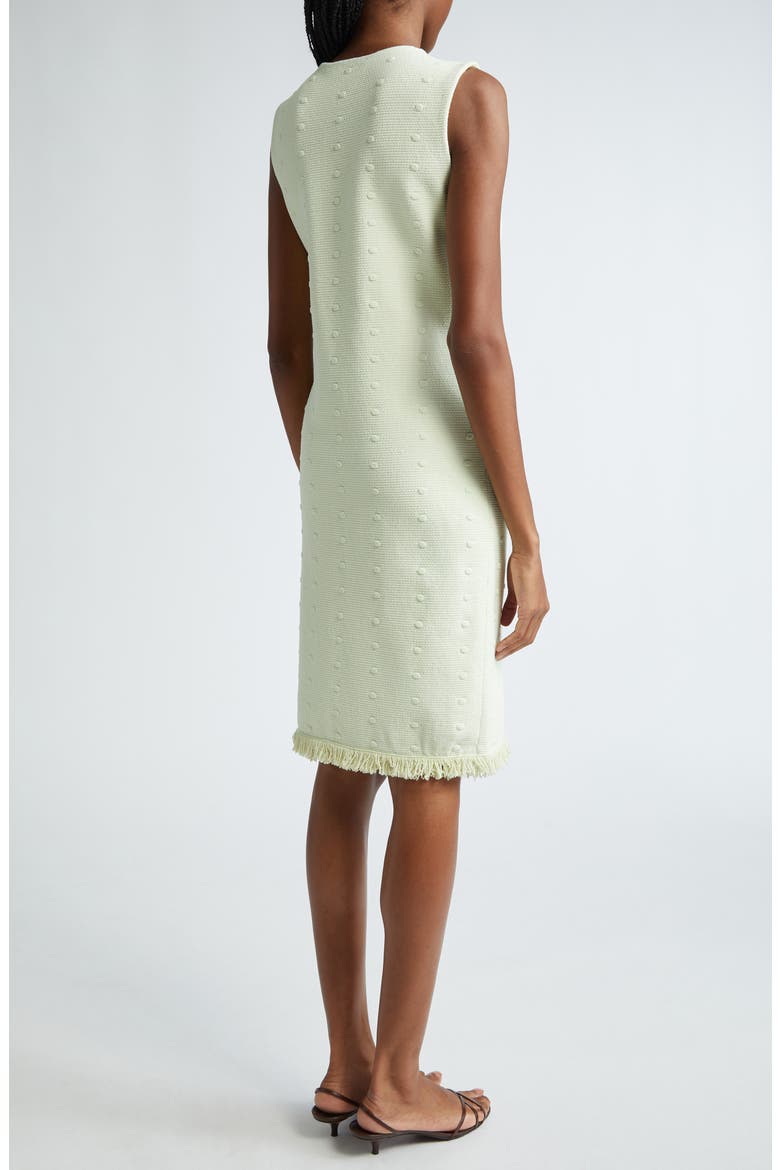 Polka Dot Stretch Piqué Knit Dress, Alternate, color, PALE LIME/ OPTIC WHITE