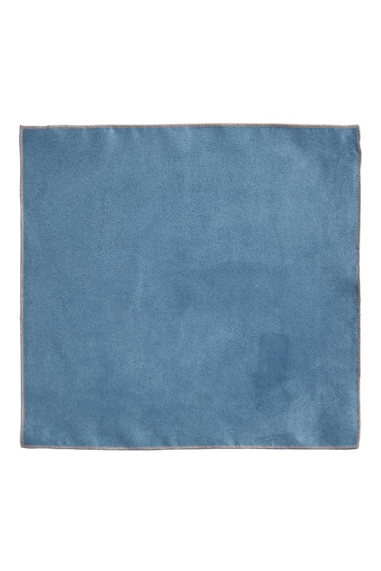 Solid Cotton Pocket Square, Alternate, color, STEEL BLUE
