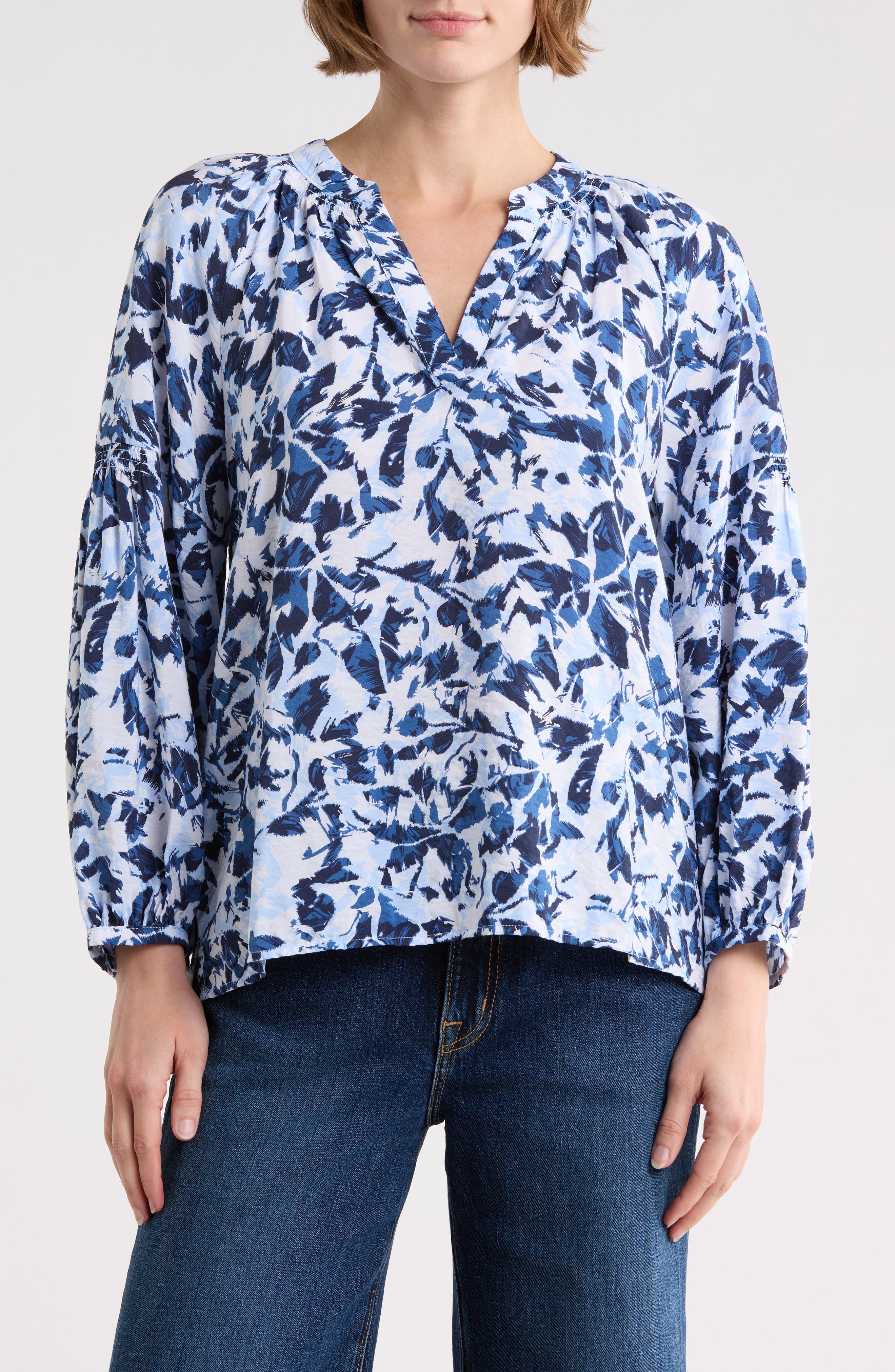 Long Sleeve Printed Popover Top - image 3