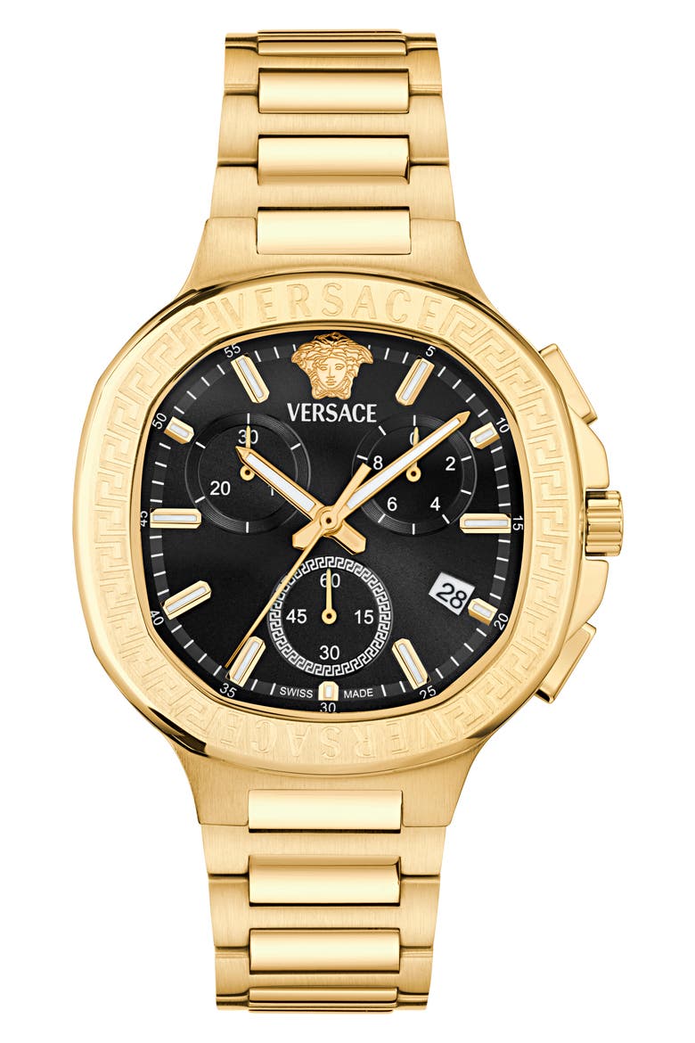 V-Chrono Square Swiss Quartz Bracelet Watch, 40mm, Main, color, IP YELLOW GOLD