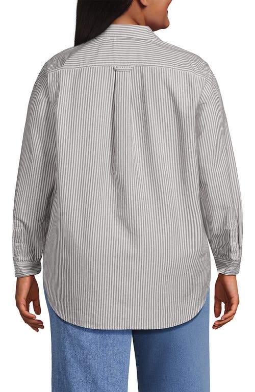 Lands' End Plus Size Oxford Shirt In Gray