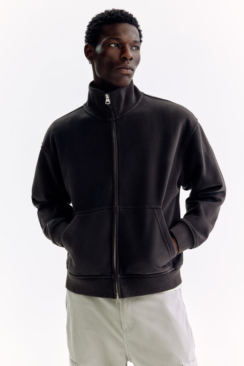 Relaxed Fit Boxy-style Track Jacket, Main, color, Black