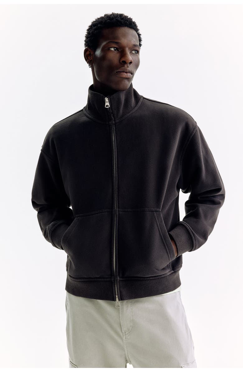 H&M Relaxed Fit Boxy-style Track Jacket, Main, color, Black