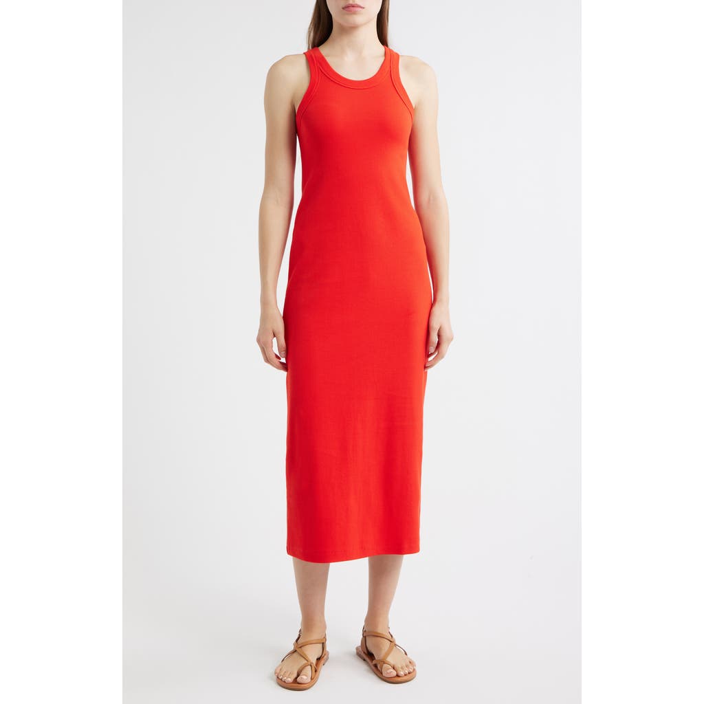 Alex Mill Everyday Rib Stretch Cotton Midi Tank Dress in Tomato  product