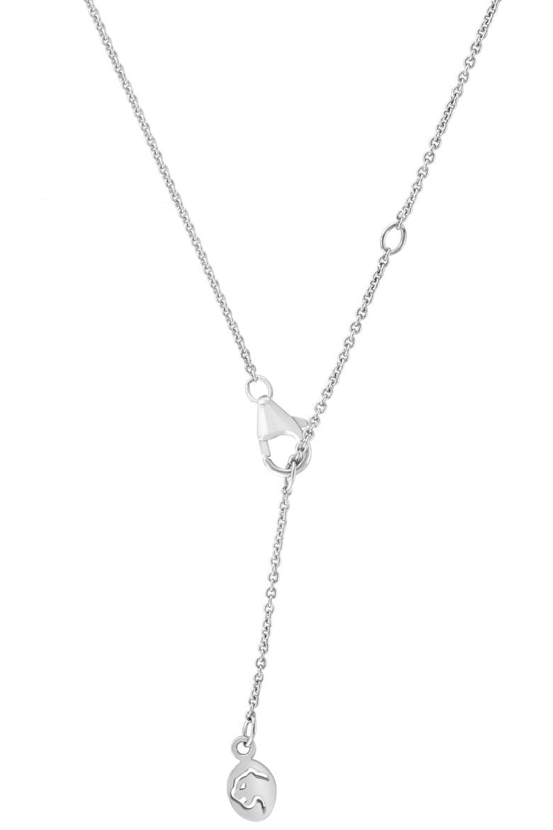 Diamond Capricorn Zodiac Necklace in Sterling Silver, Alternate, color, Metallic Silver