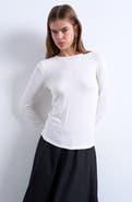 Topshop Long Sleeve Rib Top