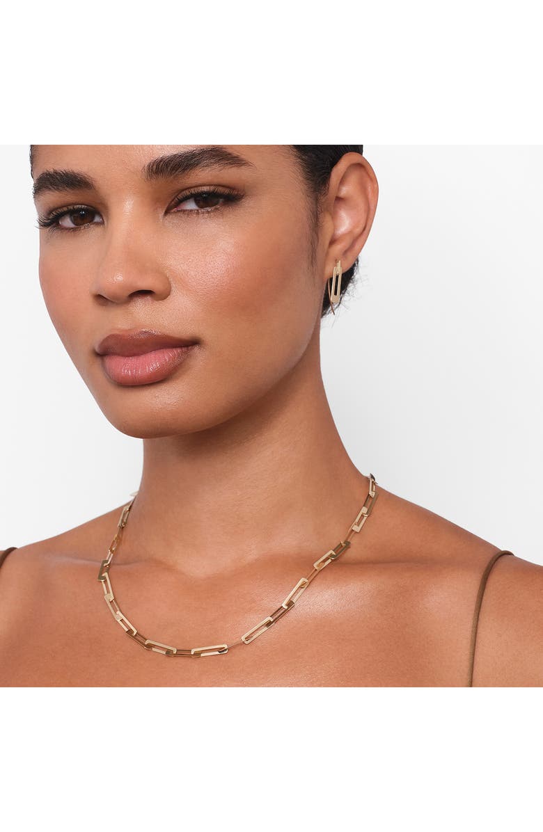 LANA 14K Gold Laser Interlocking Drop Earrings, Alternate, color, Gold