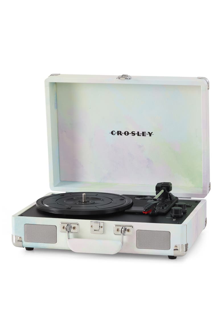 Cruiser Plus Bluetooth® Record Player, Alternate, color, GREEN WATERCOLOR