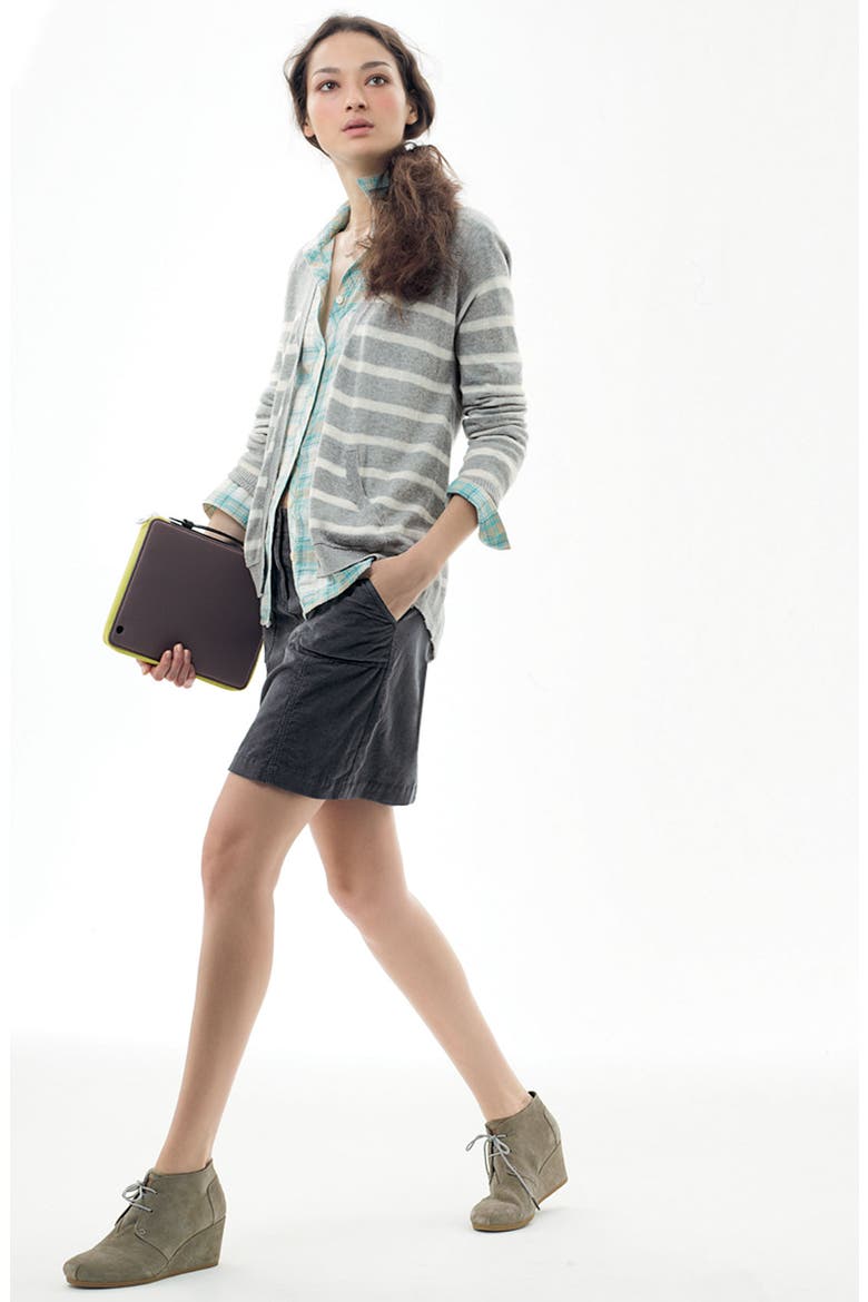 Corduroy Skirt, Alternate, color, WASHED GREY EBONY