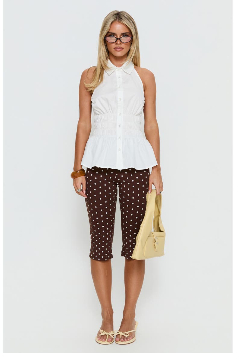 As You Are Shirred Halter Shirt, Alternate, color, WHITE