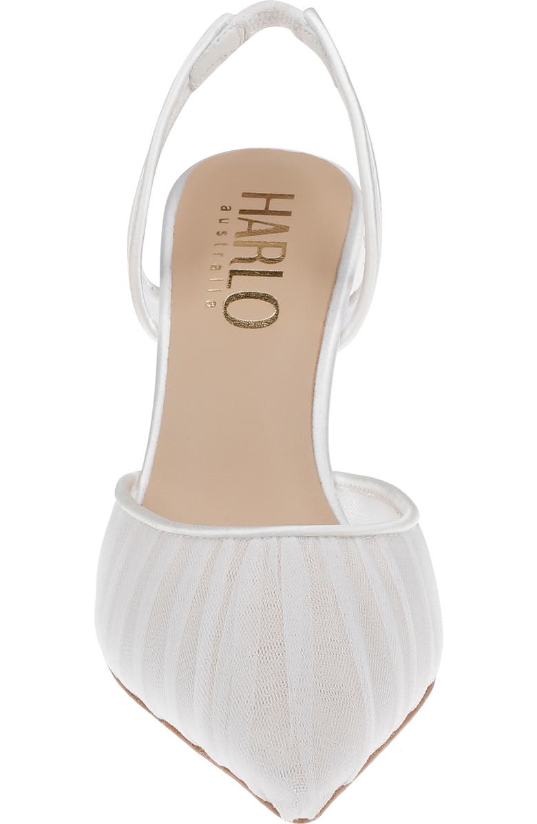 HARLO Australia Gigi Tulle - Pleated Tulle Bridal Slingback, Alternate, color, Soft White Satin